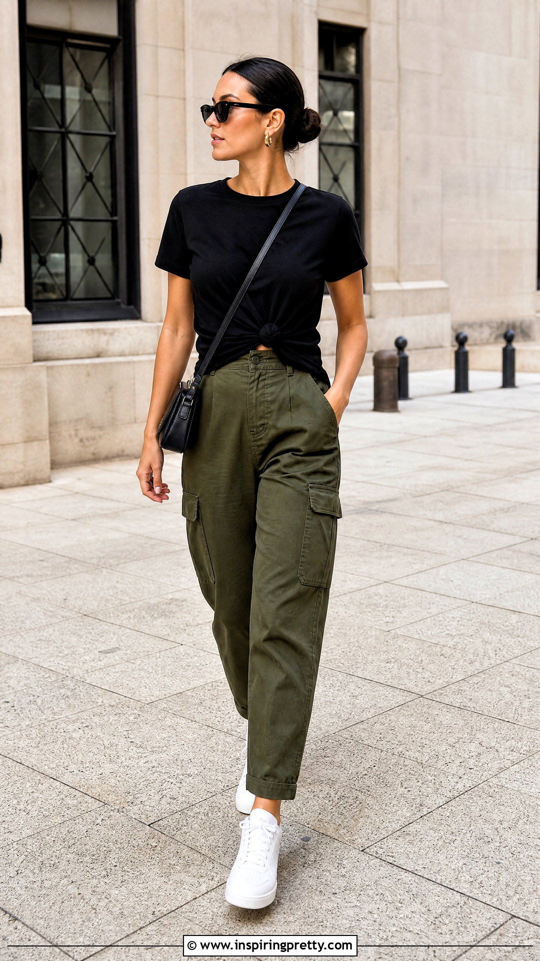 Zara Knotted Crepe Top With Cargo Pants - 20 Zara Knotted Crepe Top outfit ideas