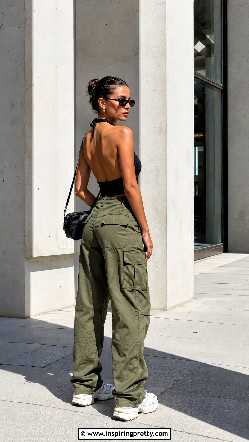 Zara Open Back Halter Top With Cargo Pants - 20 zara open back halter top outfit ideas