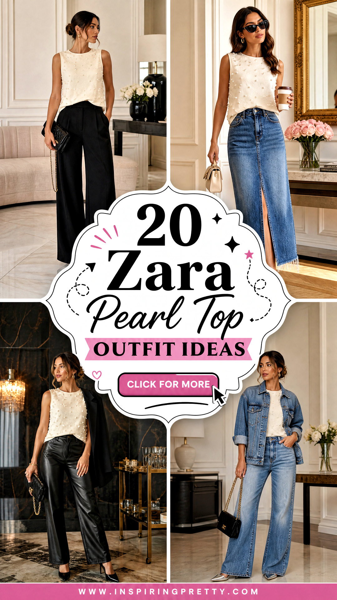 20 Zara Pearl Top Outfit Ideas for Effortless Party Style - 20 Zara Pearl Top Outfit Ideas for Effortless Party Style