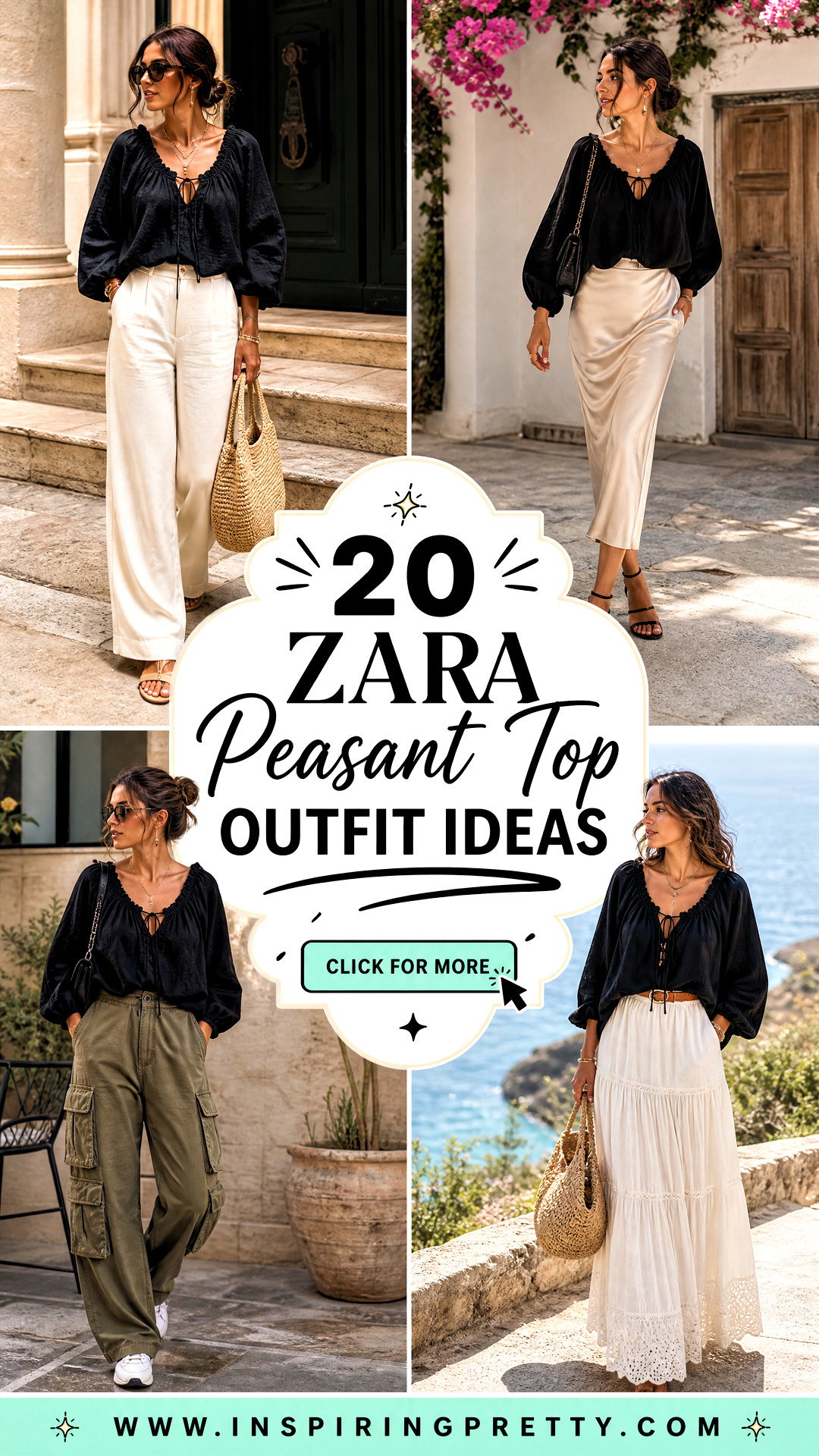 20 Zara Peasant Top Outfit Ideas for Breezy Weekend Style - 20 Zara Peasant Top Outfit Ideas for Breezy Weekend Style