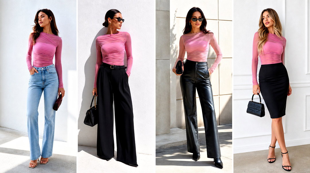 20 Zara Pink Mesh Top Outfit Ideas for Bold Night-Out Style