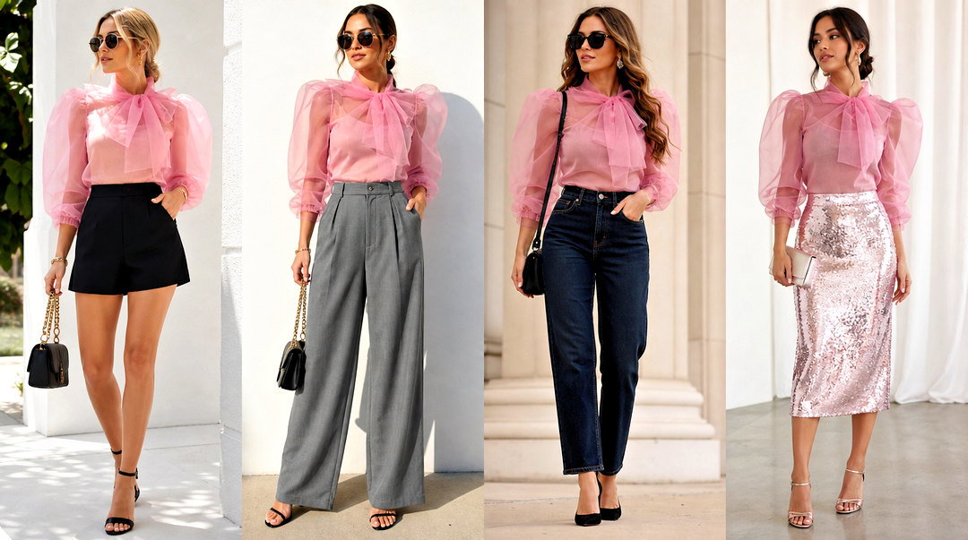 20 Zara Pink Organza Top Outfit Ideas for Romantic Events