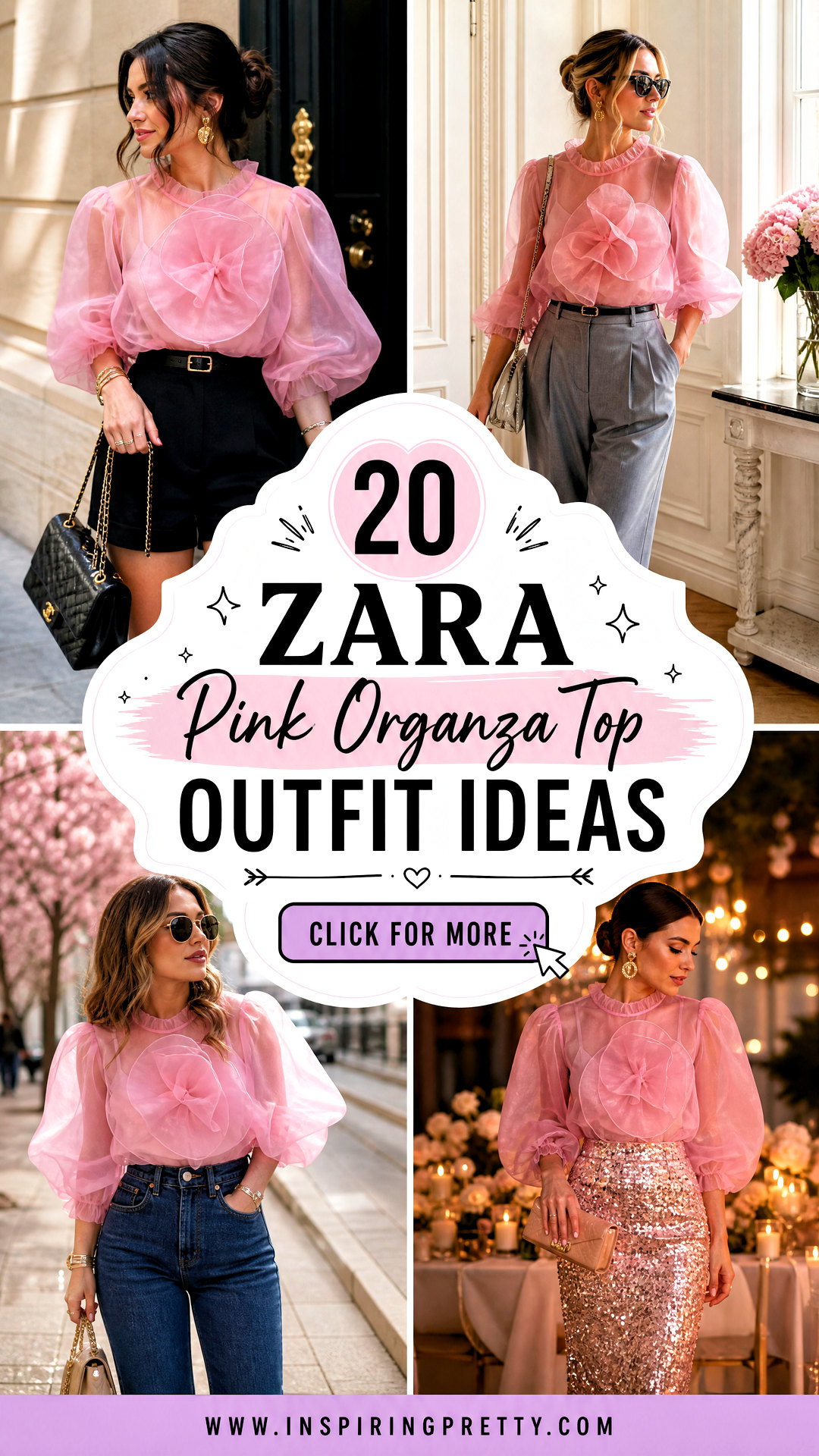 20 Zara Pink Organza Top Outfit Ideas for Romantic Events - 20 Zara Pink Organza Top Outfit Ideas for Romantic Events