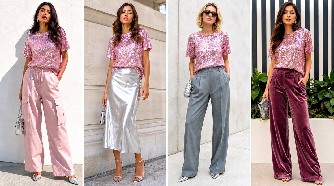 25 Zara Pink Sparkly Top Outfit Ideas for Glam Nights Out