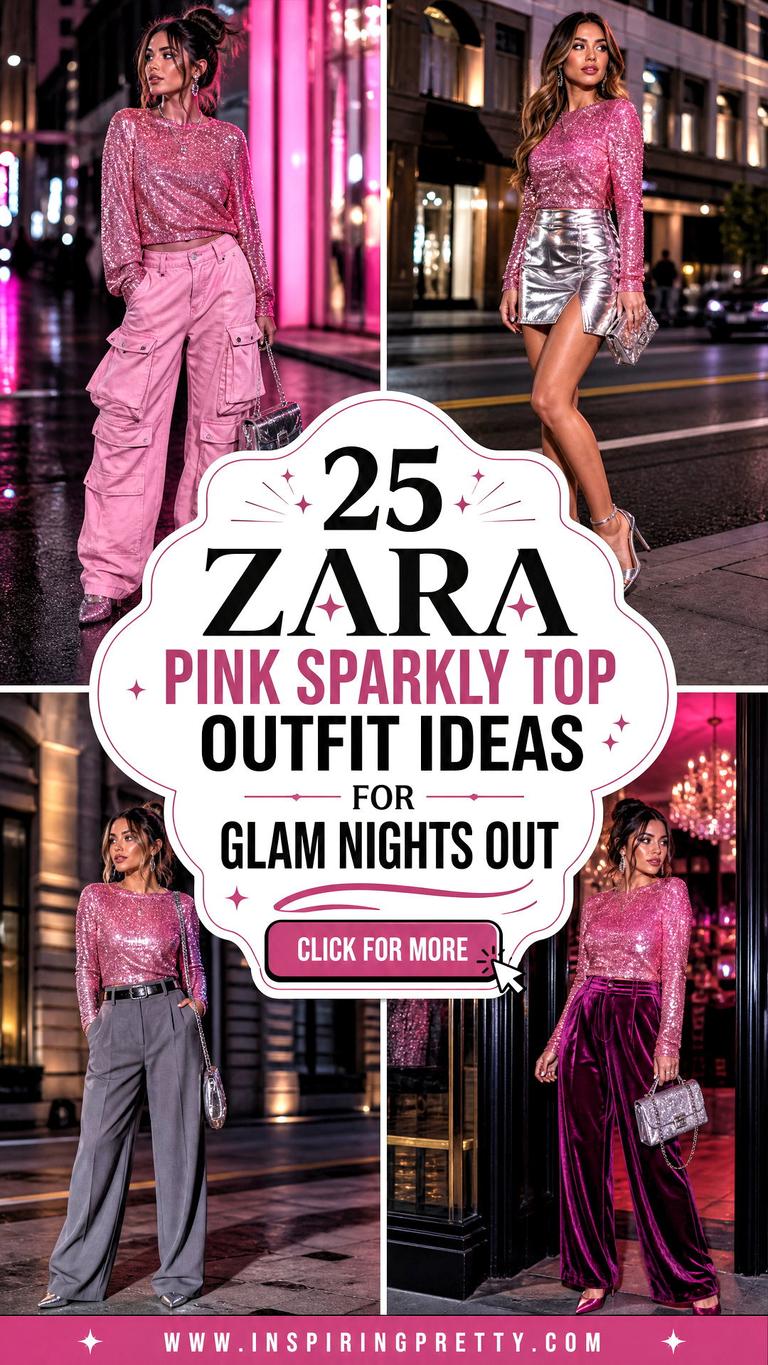 25 Zara Pink Sparkly Top Outfit Ideas for Glam Nights Out - 25 Zara Pink Sparkly Top Outfit Ideas for Glam Nights Out