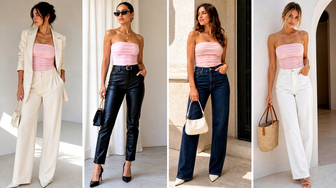 25 Zara Pink Strapless Top Outfit Ideas for Summer Events