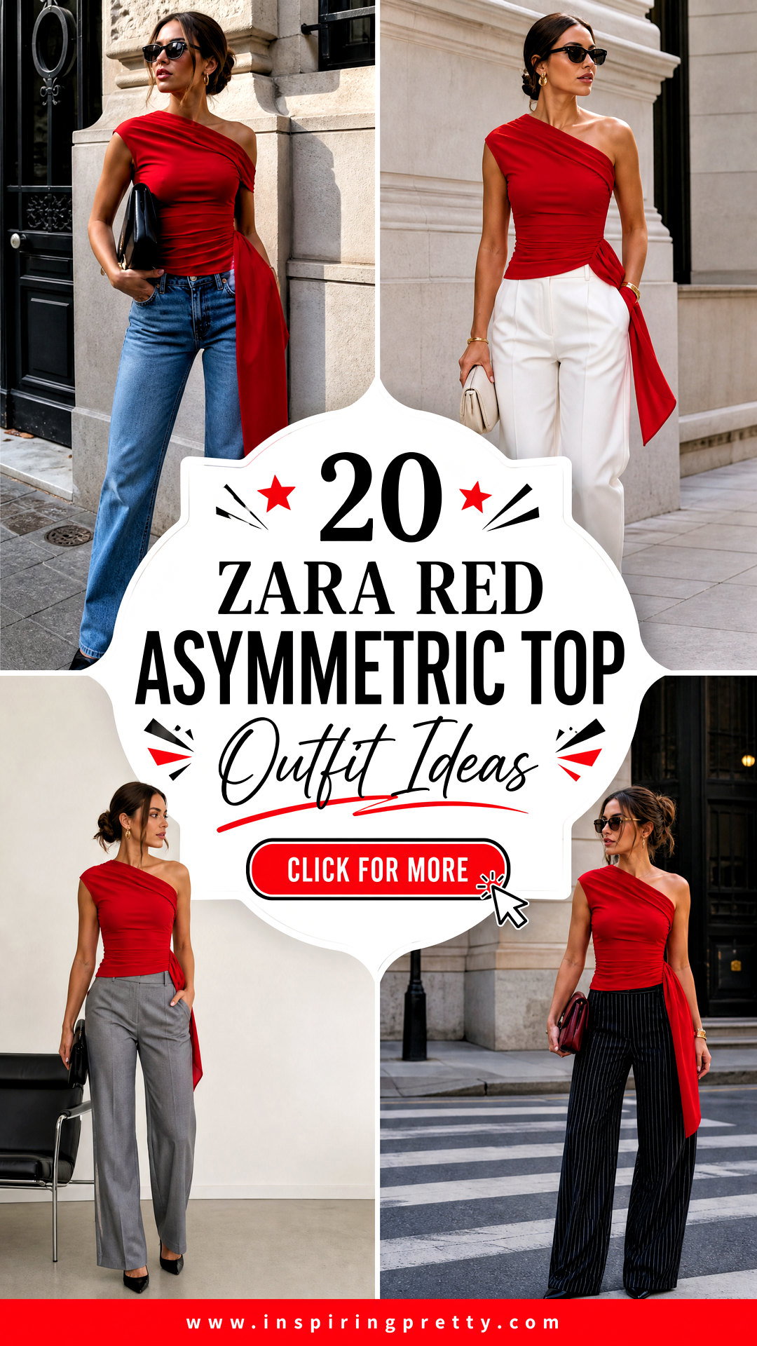 20 Zara Red Asymmetric Top Outfit Ideas for Statement Style - 20 Zara Red Asymmetric Top Outfit Ideas for Statement Style