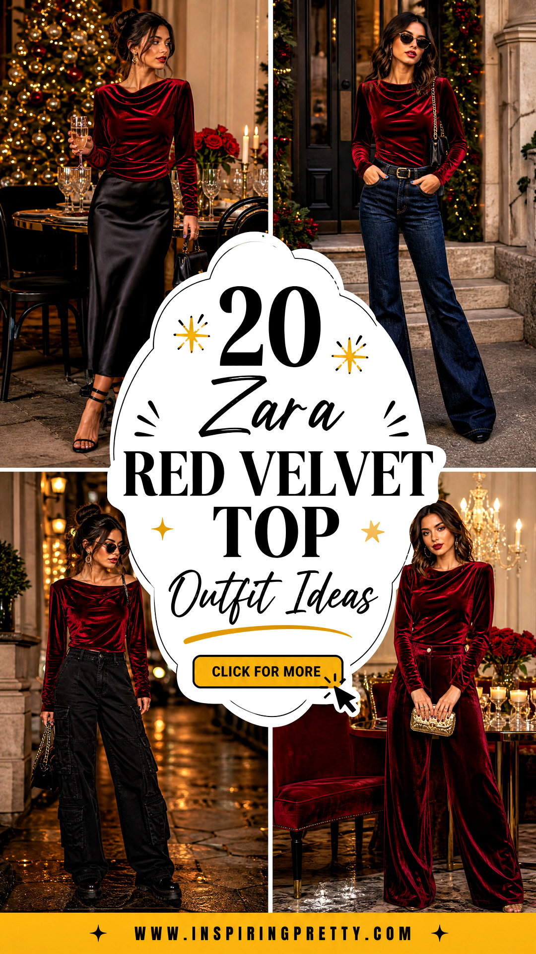 20 Zara Red Velvet Top Outfit Ideas for Holiday Glamour - 20 Zara Red Velvet Top Outfit Ideas for Holiday Glamour