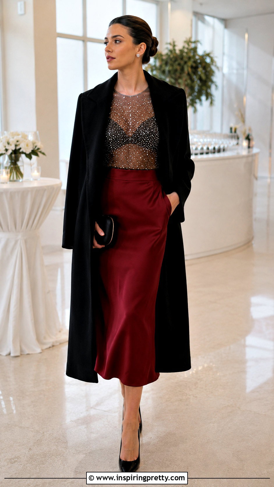 Zara Rhinestone Tulle Top With Red Midi Skirt - 20 zara rhinestone tulle top outfit ideas