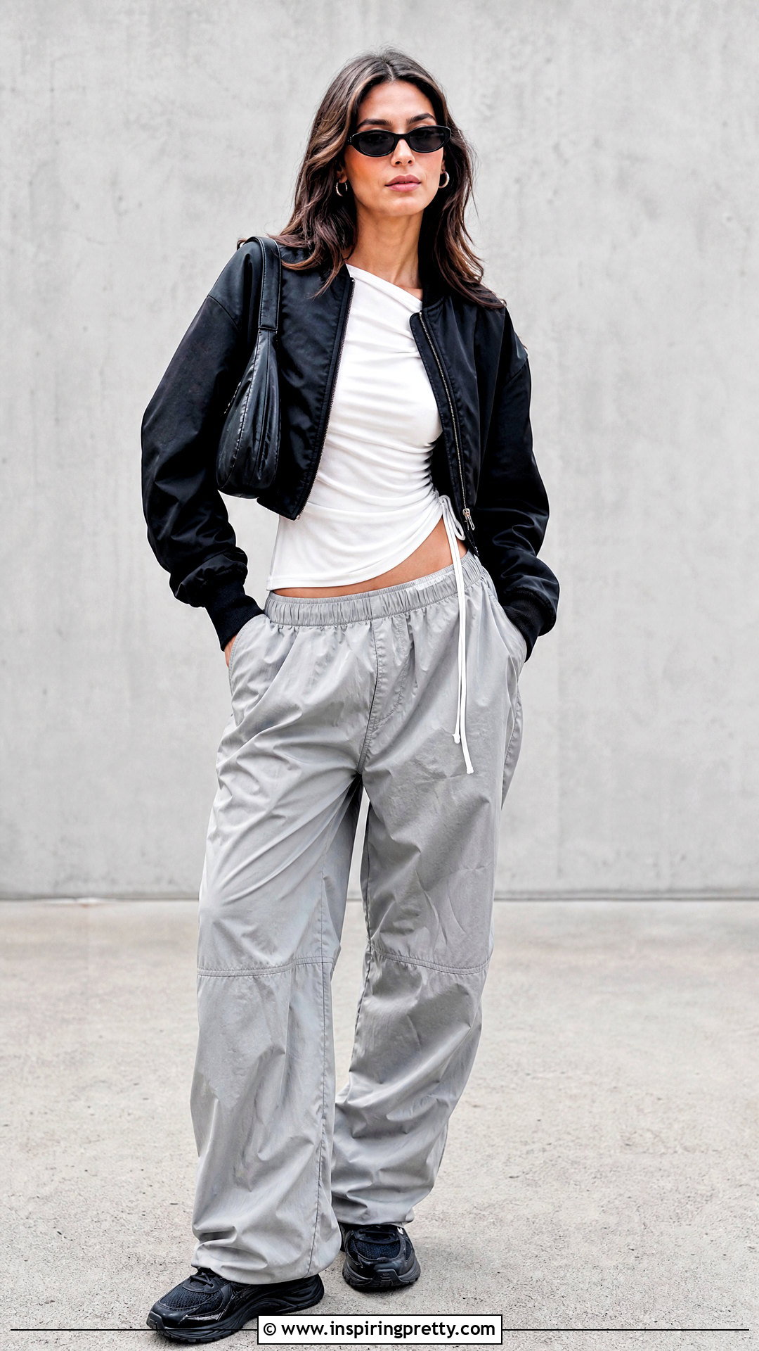 Zara Ruched Asymmetric Top With Parachute Pants - 20 ruched asymmetric top zara outfit ideas