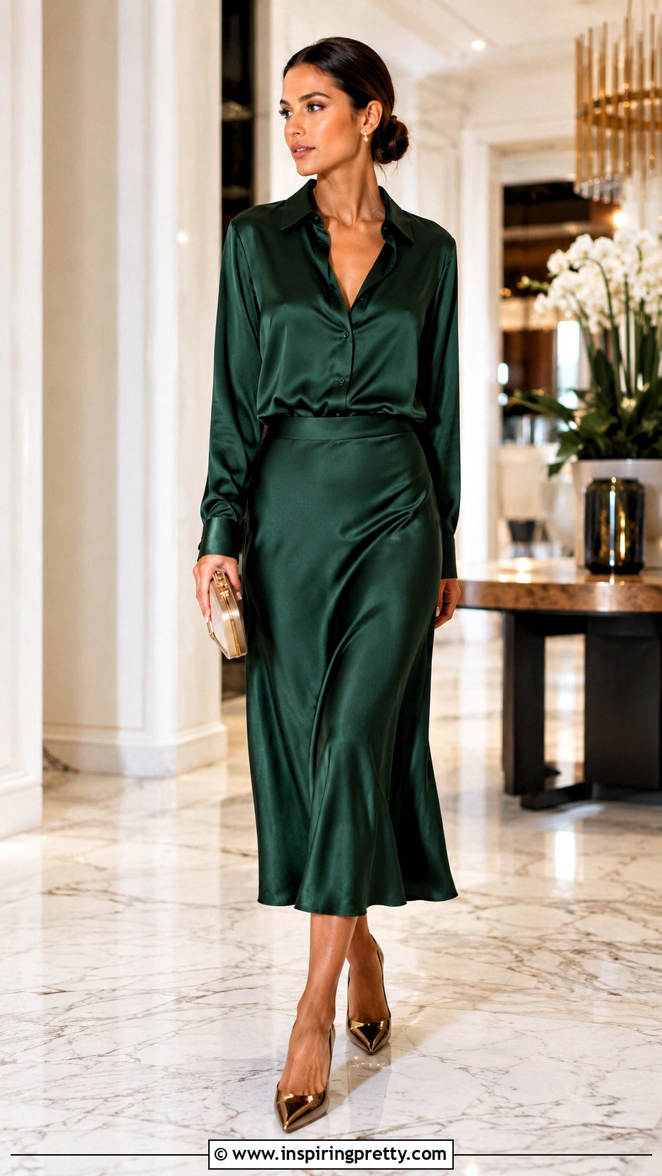 Zara Satin Shirt With Matching Skirt - 50 zara top outfit ideas