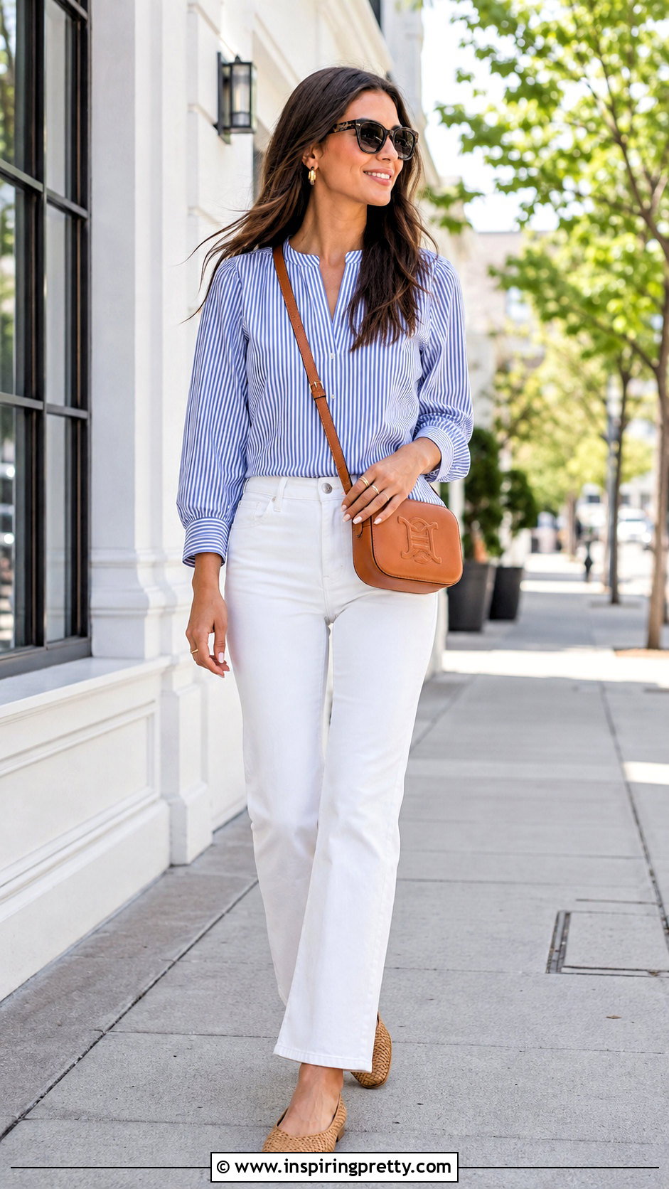 Zara Striped Top With White Jeans - 50 zara top outfit ideas