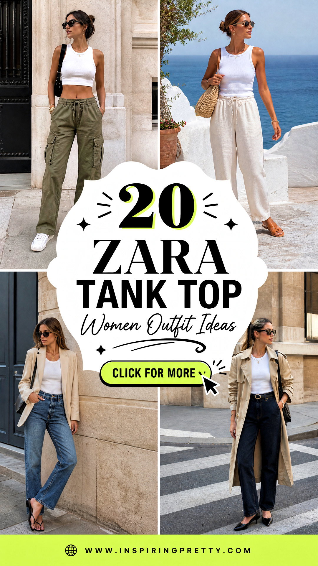 20 Zara Tank Top Women Outfit Ideas for Easy Summer Style - 20 Zara Tank Top Women Outfit Ideas for Easy Summer Style