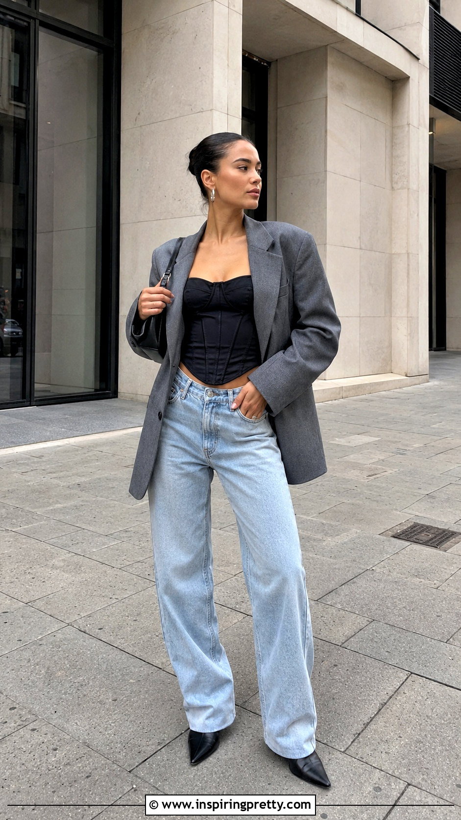 Zara Trafaluc Corset Top With Relaxed Jeans - 20 zara trafaluc top outfit ideas
