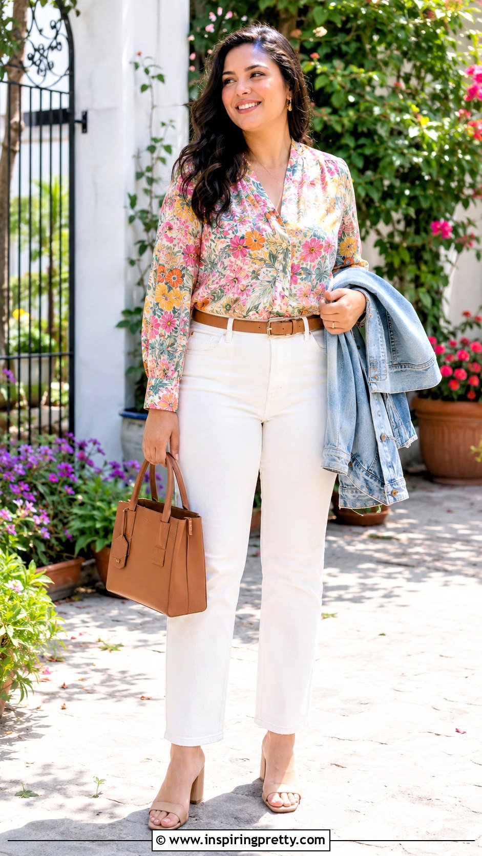 Zara Trafaluc Floral Top With White Jeans - 20 zara trafaluc top outfit ideas