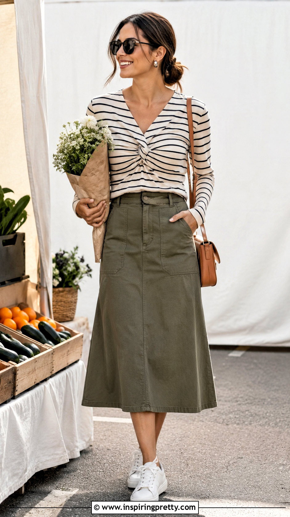 Zara Twist Knit Top With Utility Midi Skirt - 20 zara twist knit top outfit ideas