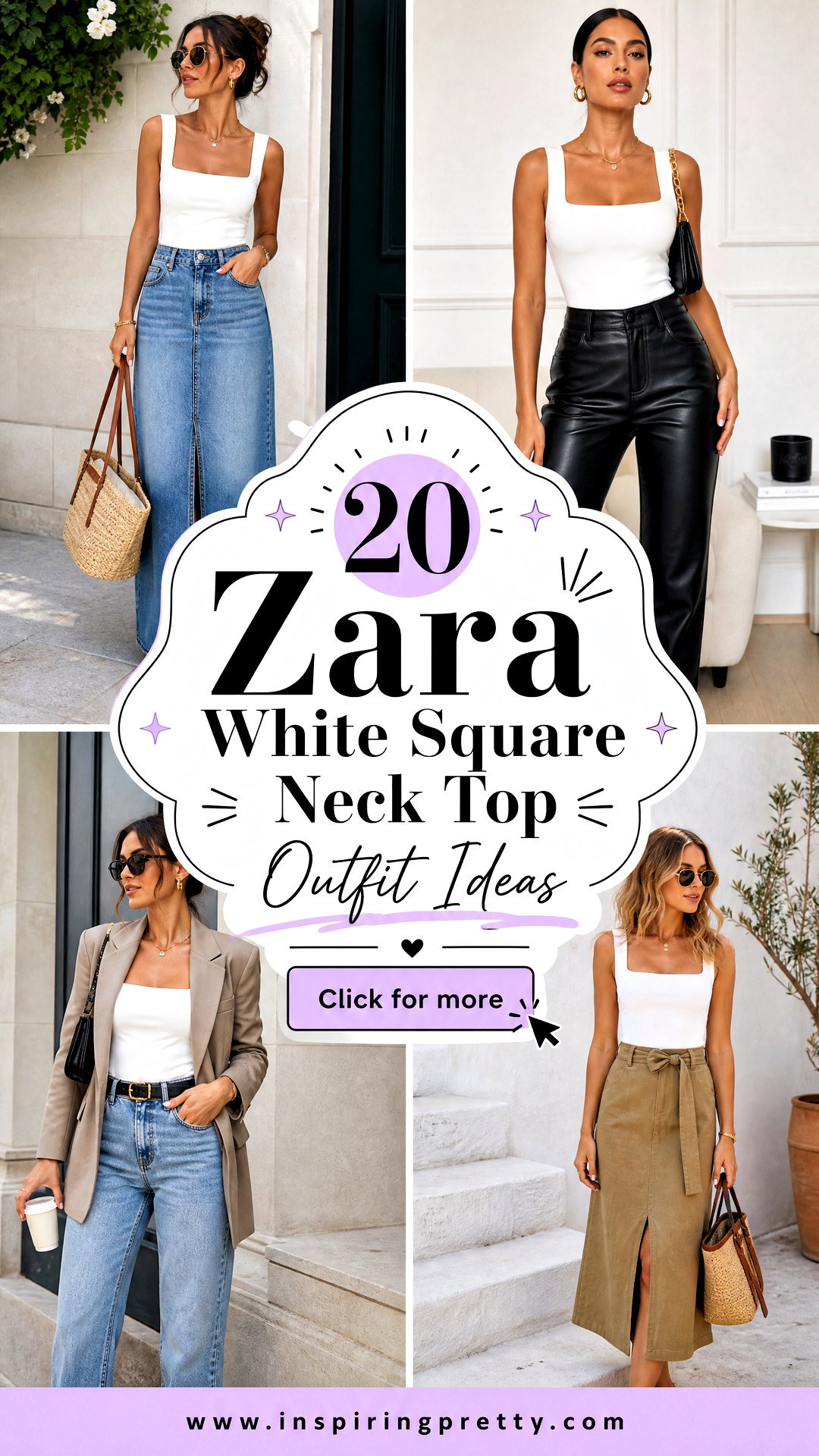 20 Zara White Square Neck Top Outfit Ideas for Elegant Style - 20 Zara White Square Neck Top Outfit Ideas for Elegant Style