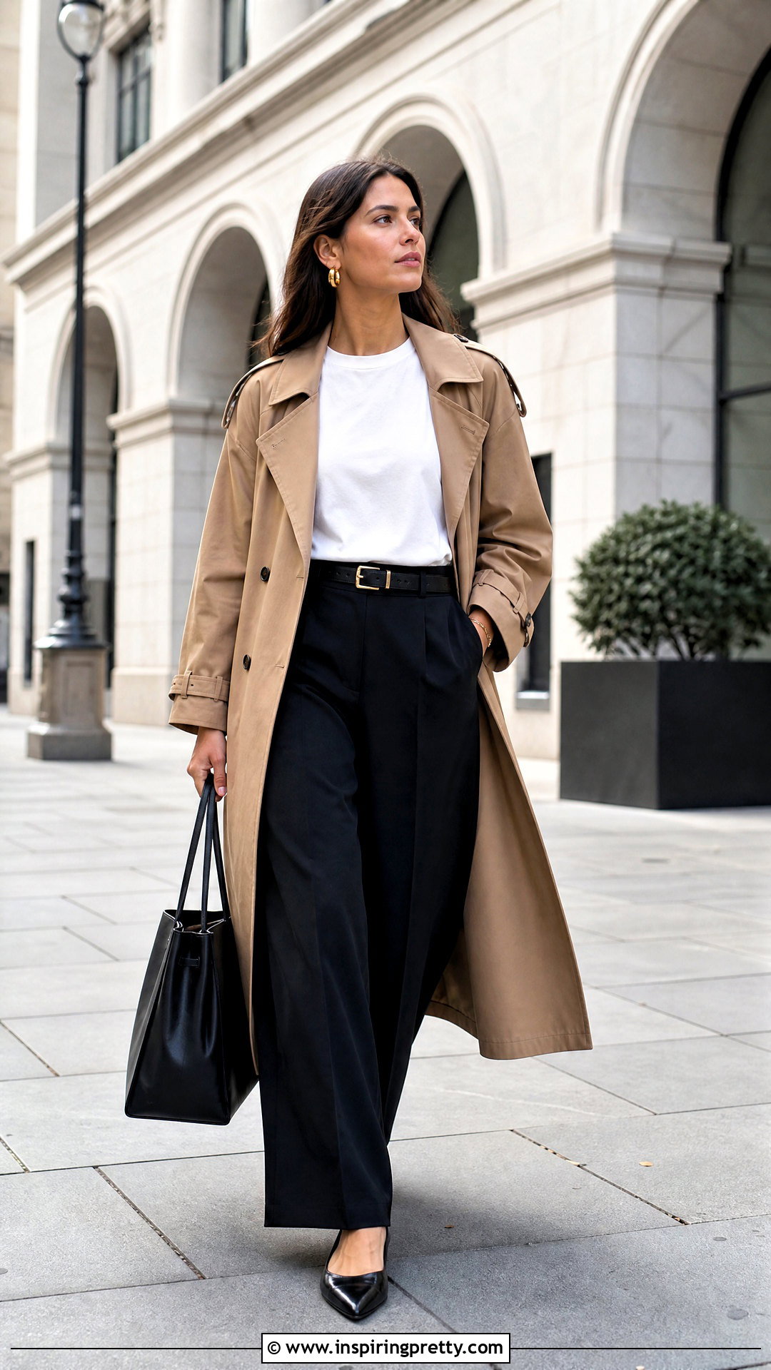 Zara White T Shirt With Black Trousers - 50 zara tops outfit ideas