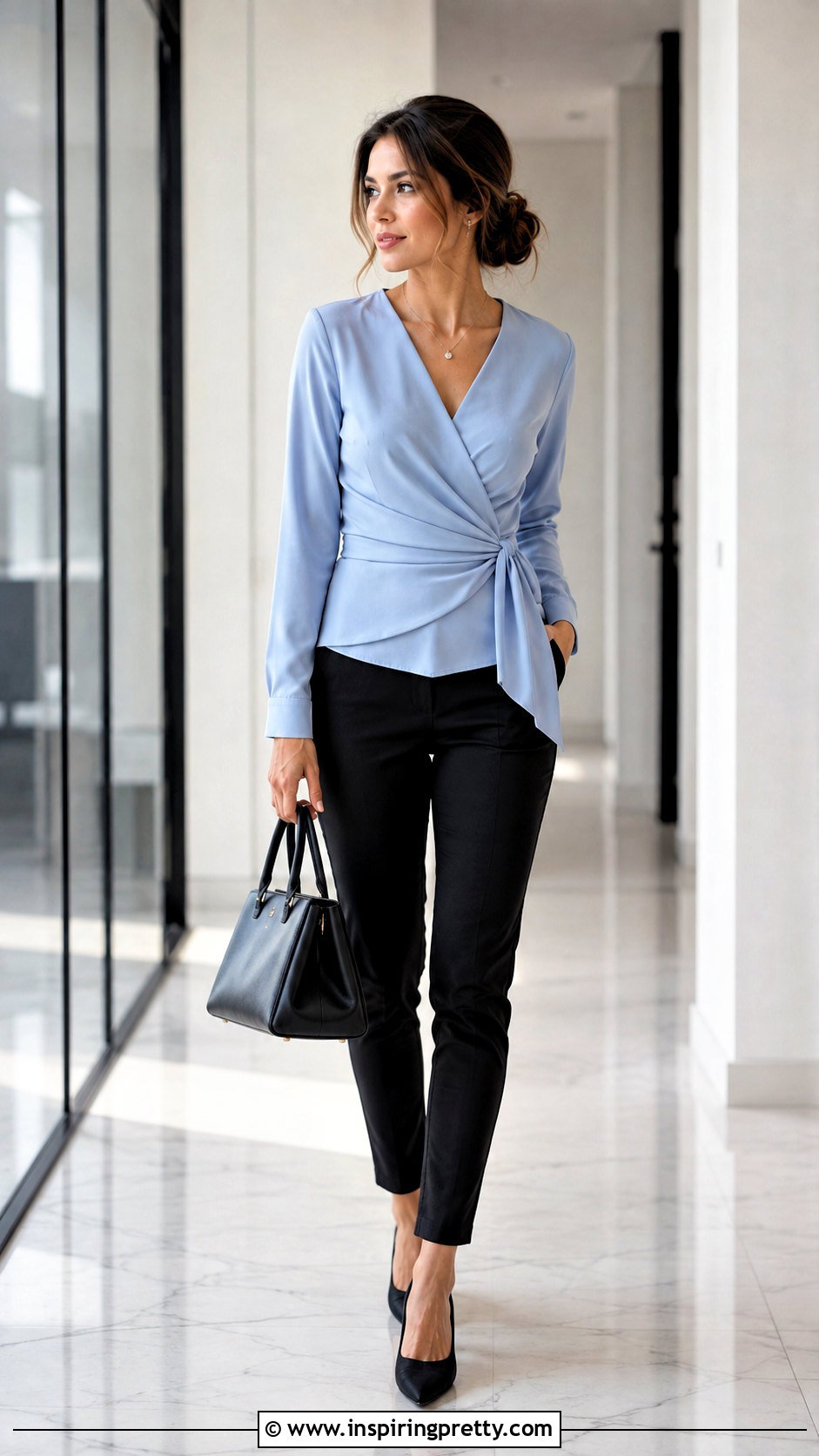 Zara Wrap Top With Cigarette Pants - 50 zara top outfit ideas