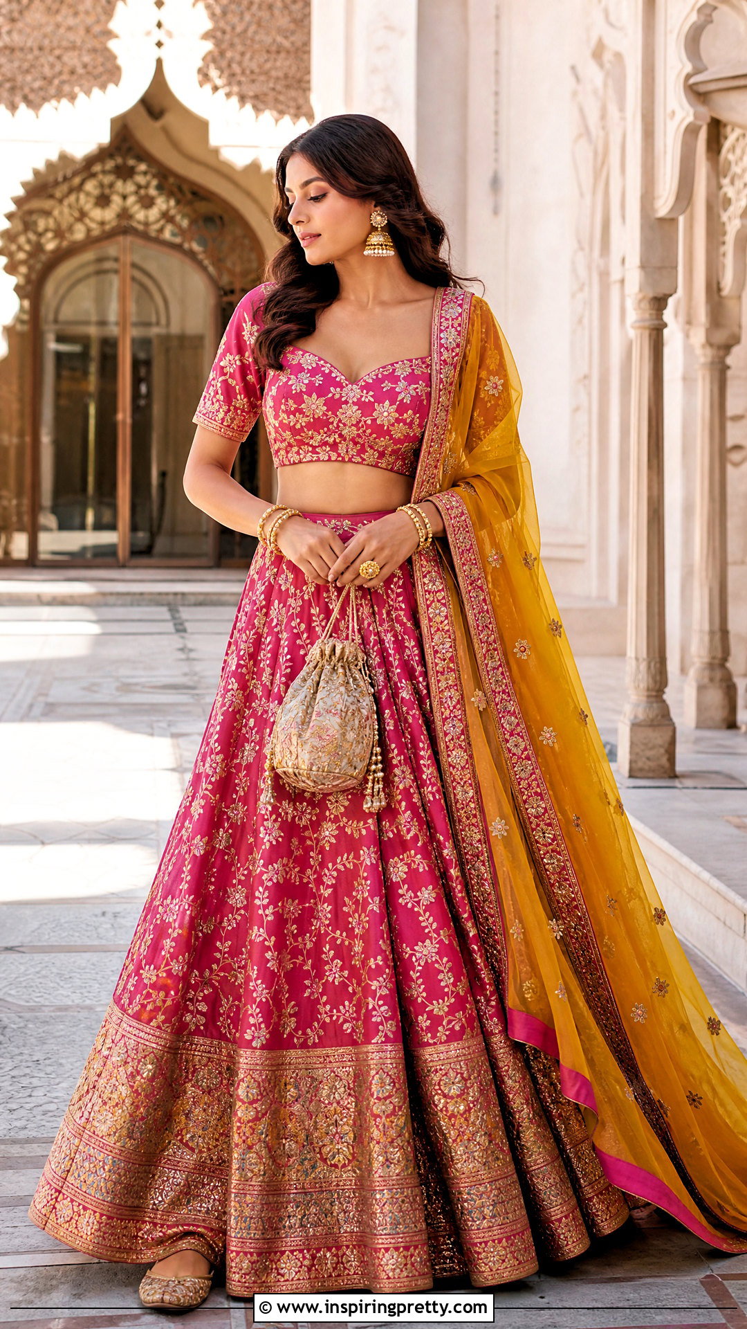 Zari Embroidered Lehenga Top - 50 lehenga top design ideas
