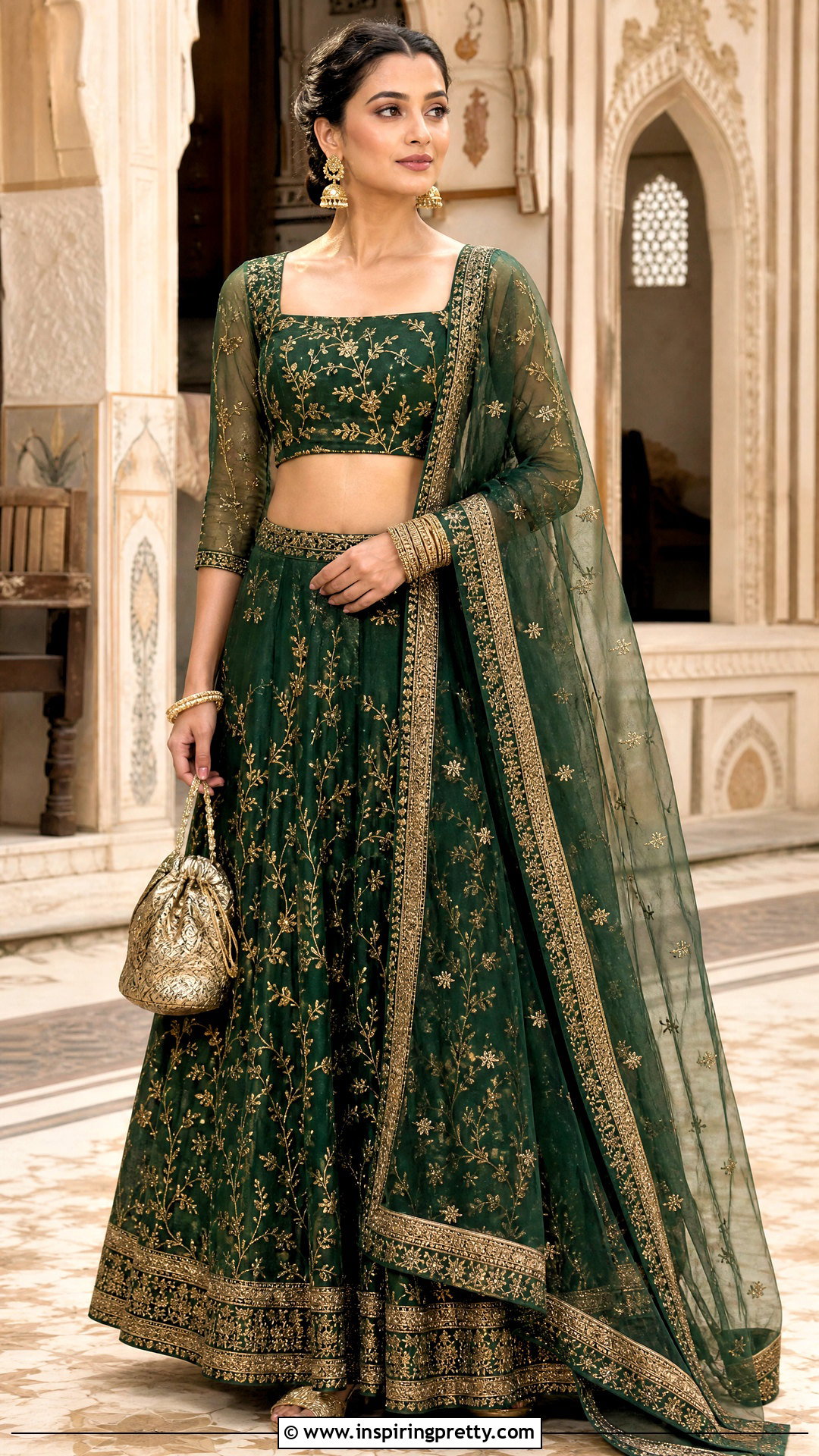 Zari Organza Crop Top Lehenga Outfit - 50 organza crop top lehenga outfit ideas