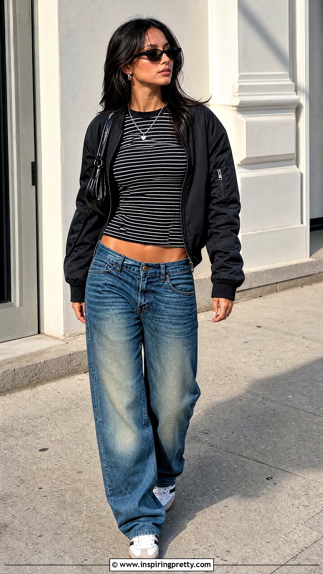 Zelly Long Stripe Top With Low Rise Jeans - 20 Zelly Long Stripe Top outfit ideas