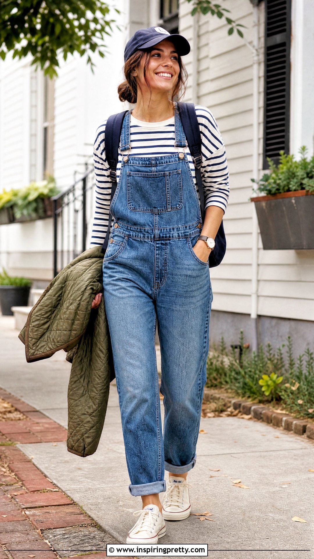 Zelly Long Stripe Top With Overalls - 20 Zelly Long Stripe Top outfit ideas