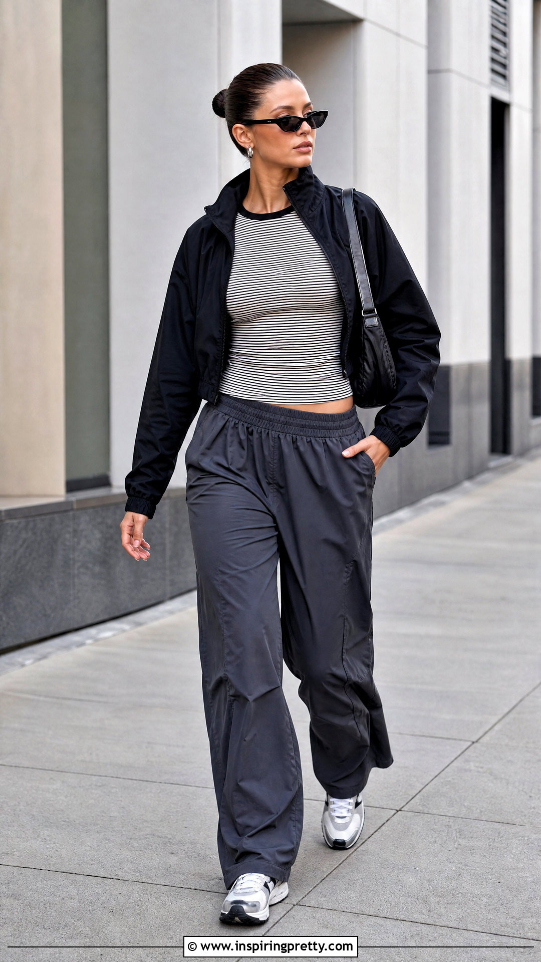 Zelly Long Stripe Top With Parachute Pants - 20 Zelly Long Stripe Top outfit ideas
