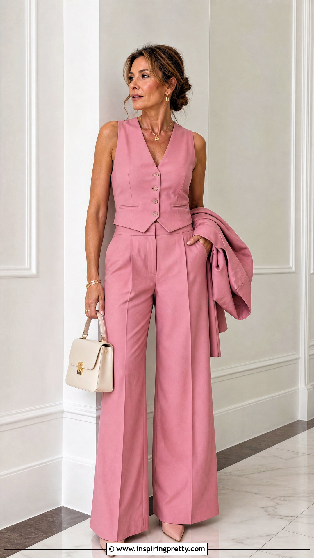 Zendaya Pink Vest Top And Matching Trousers - 25 zendaya pink top outfit ideas