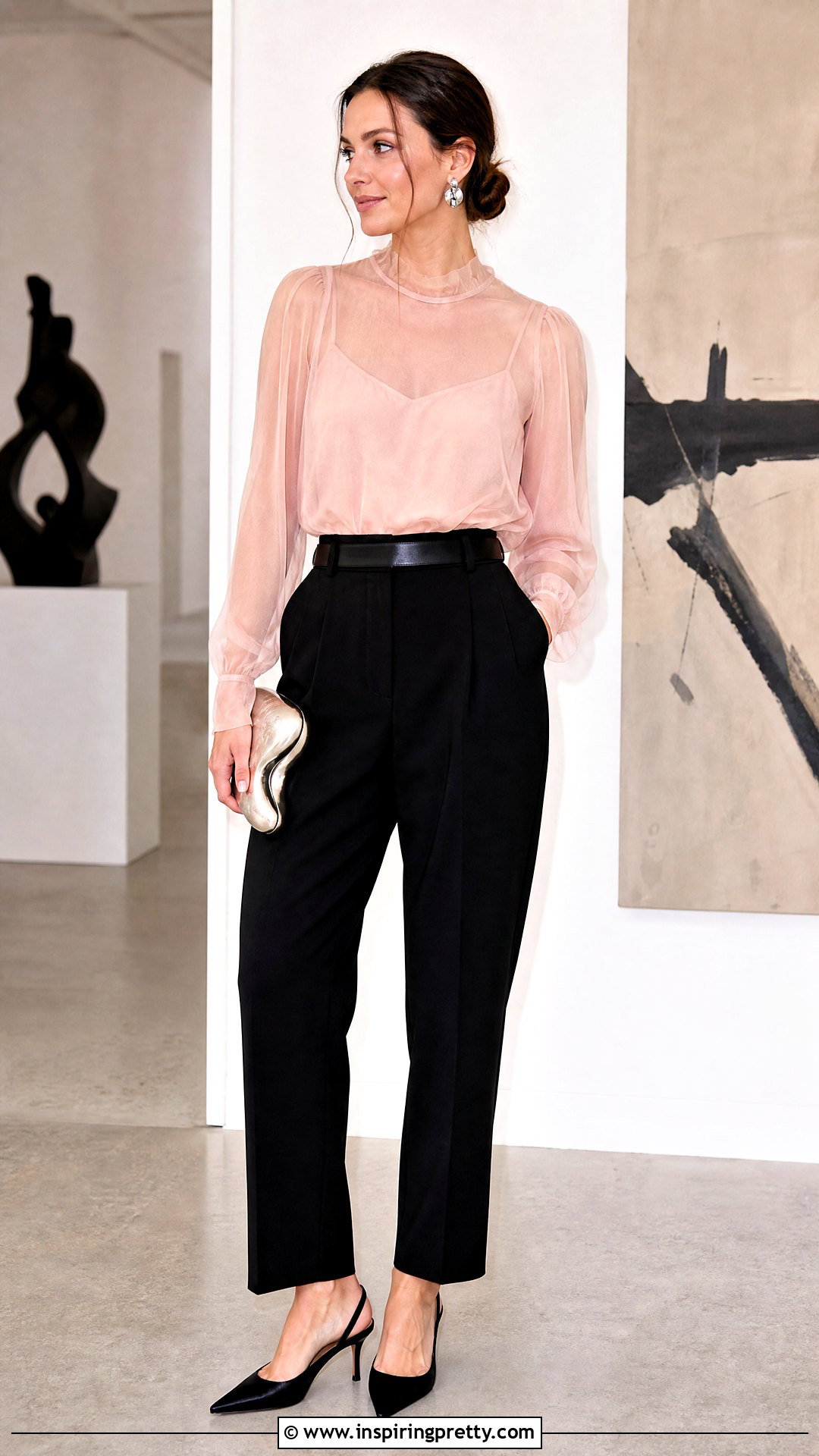 Zendaya Sheer Pink Layered Top And Tailored Pants - 25 zendaya pink top outfit ideas