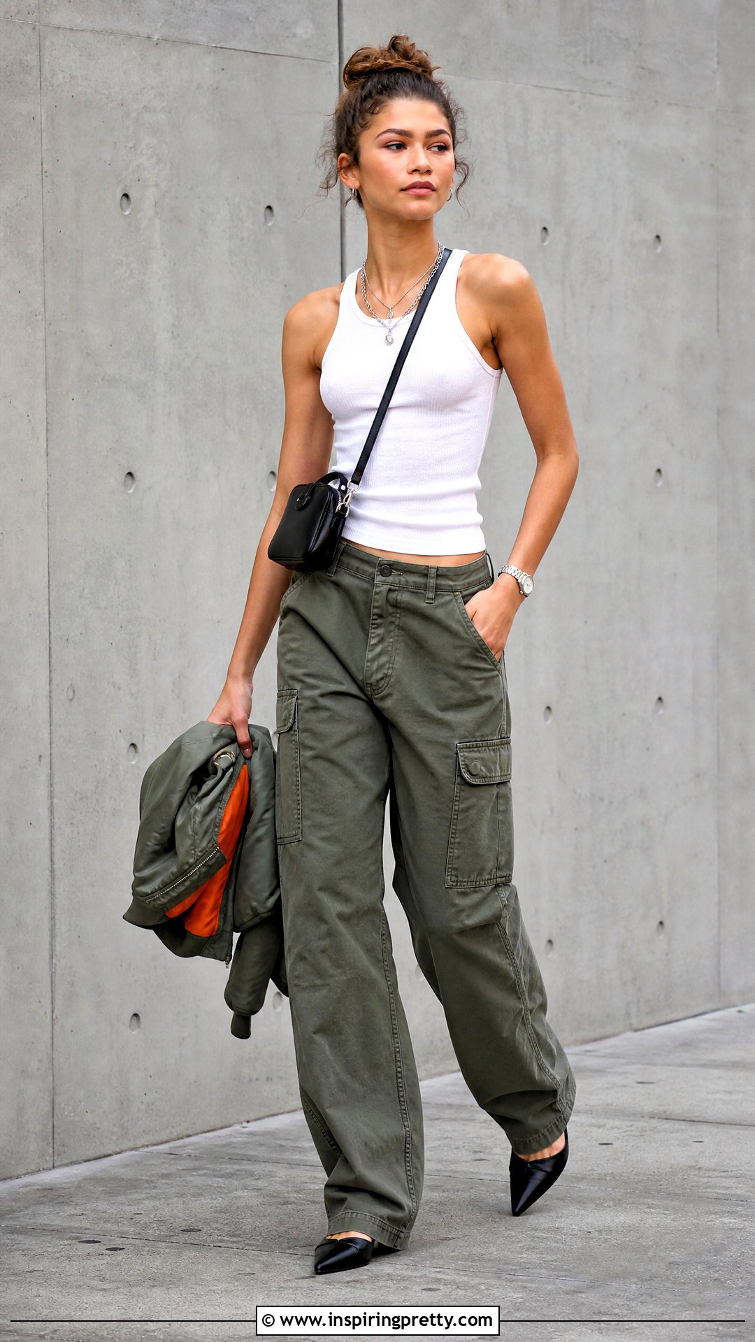 Zendaya White Tank Top With Cargo Pants - 25 zendaya white tank top outfit ideas