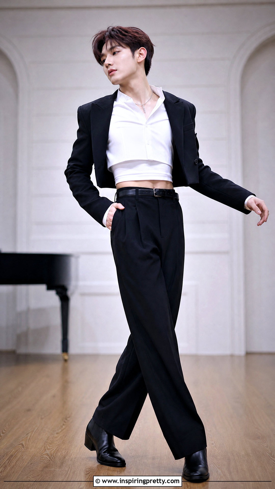 Zhang Hao White Crop Shirt Outfit - 25 male kpop idols in crop tops outfit ideas