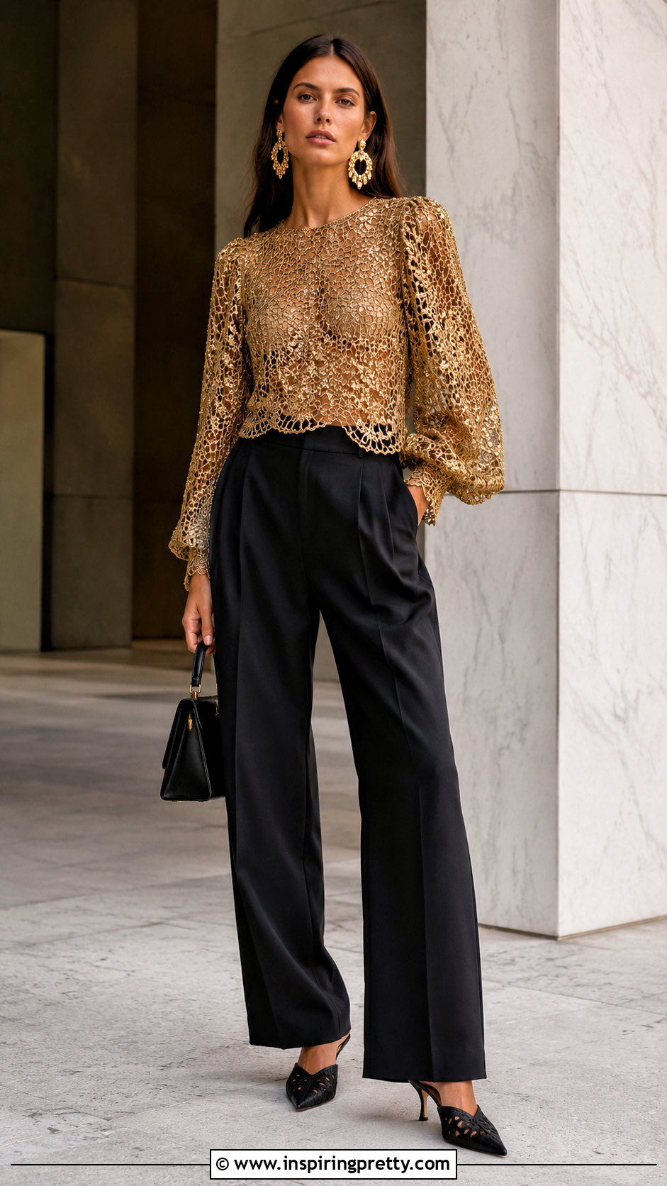 Zimmermann Crochet Top With Black Tailored Pants - 20 zimmermann crochet top outfit ideas