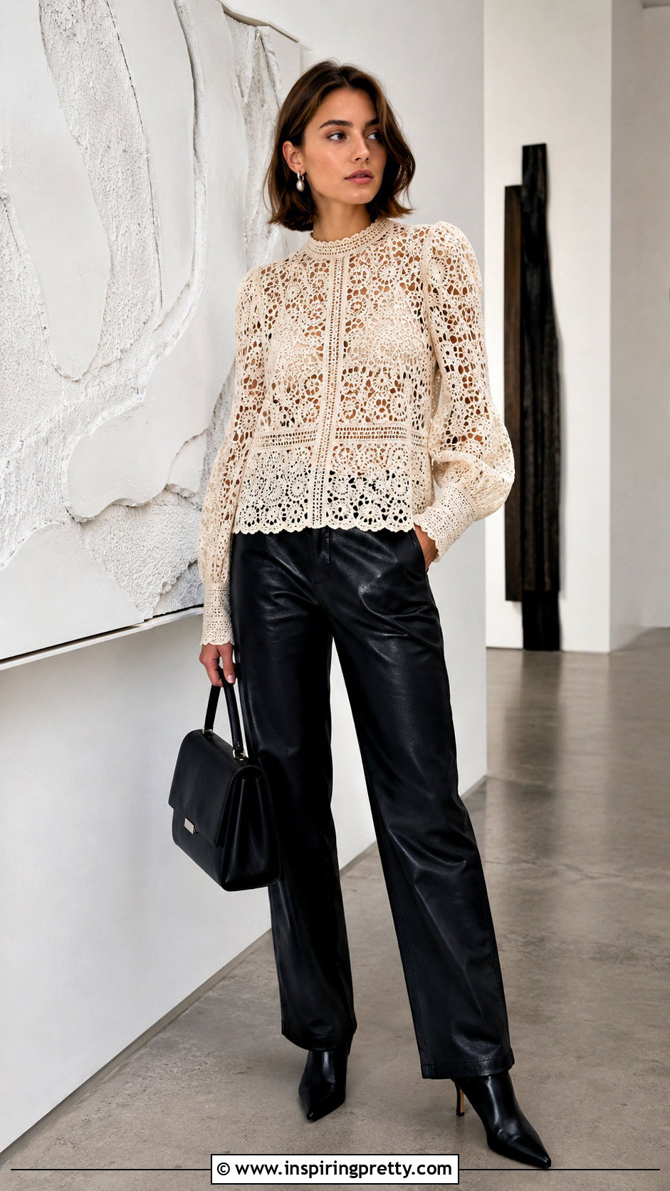 Zimmermann Crochet Top With Leather Pants - 20 zimmermann crochet top outfit ideas