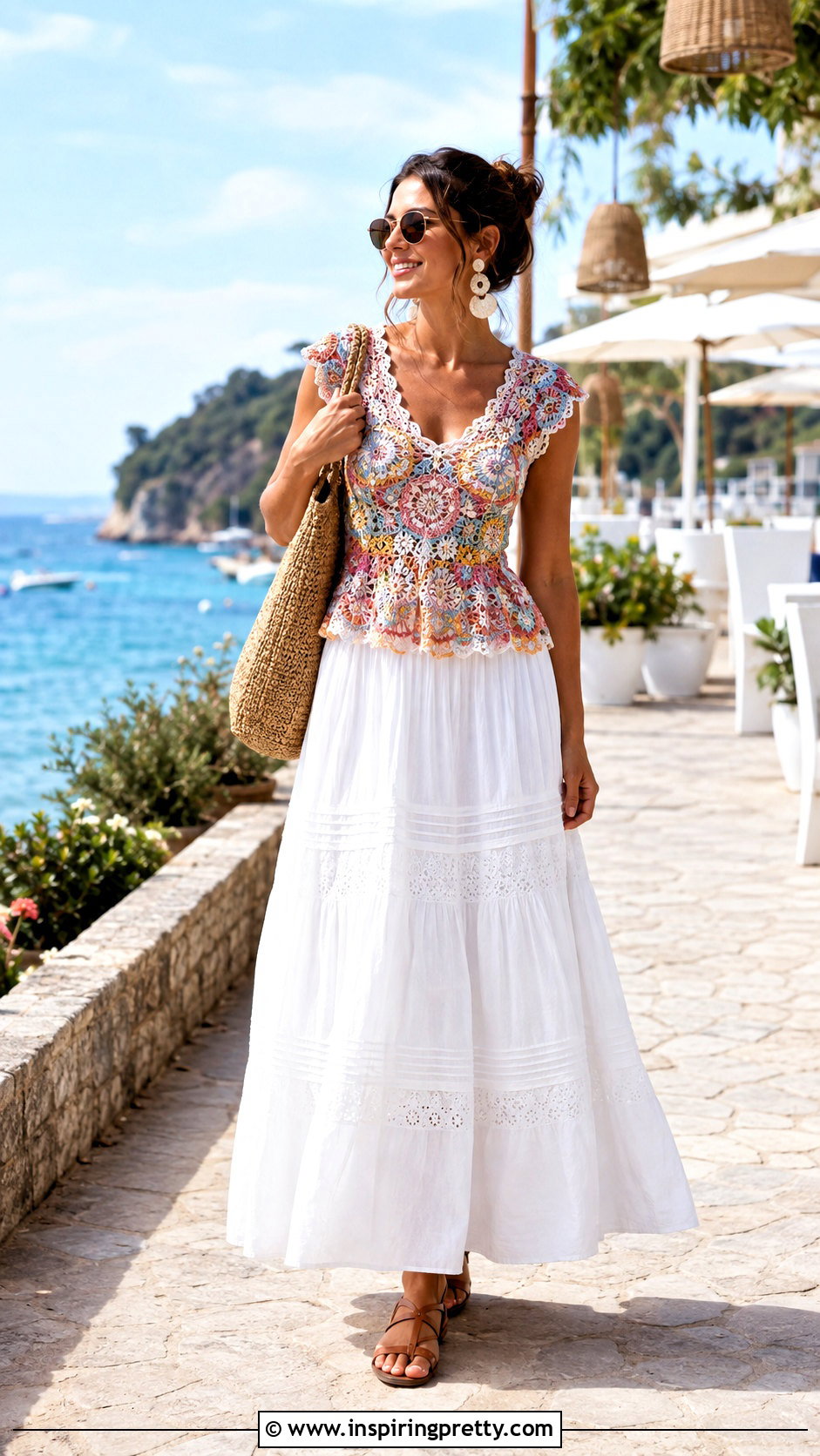 Zimmermann Crochet Top With White Maxi Skirt - 20 zimmermann crochet top outfit ideas