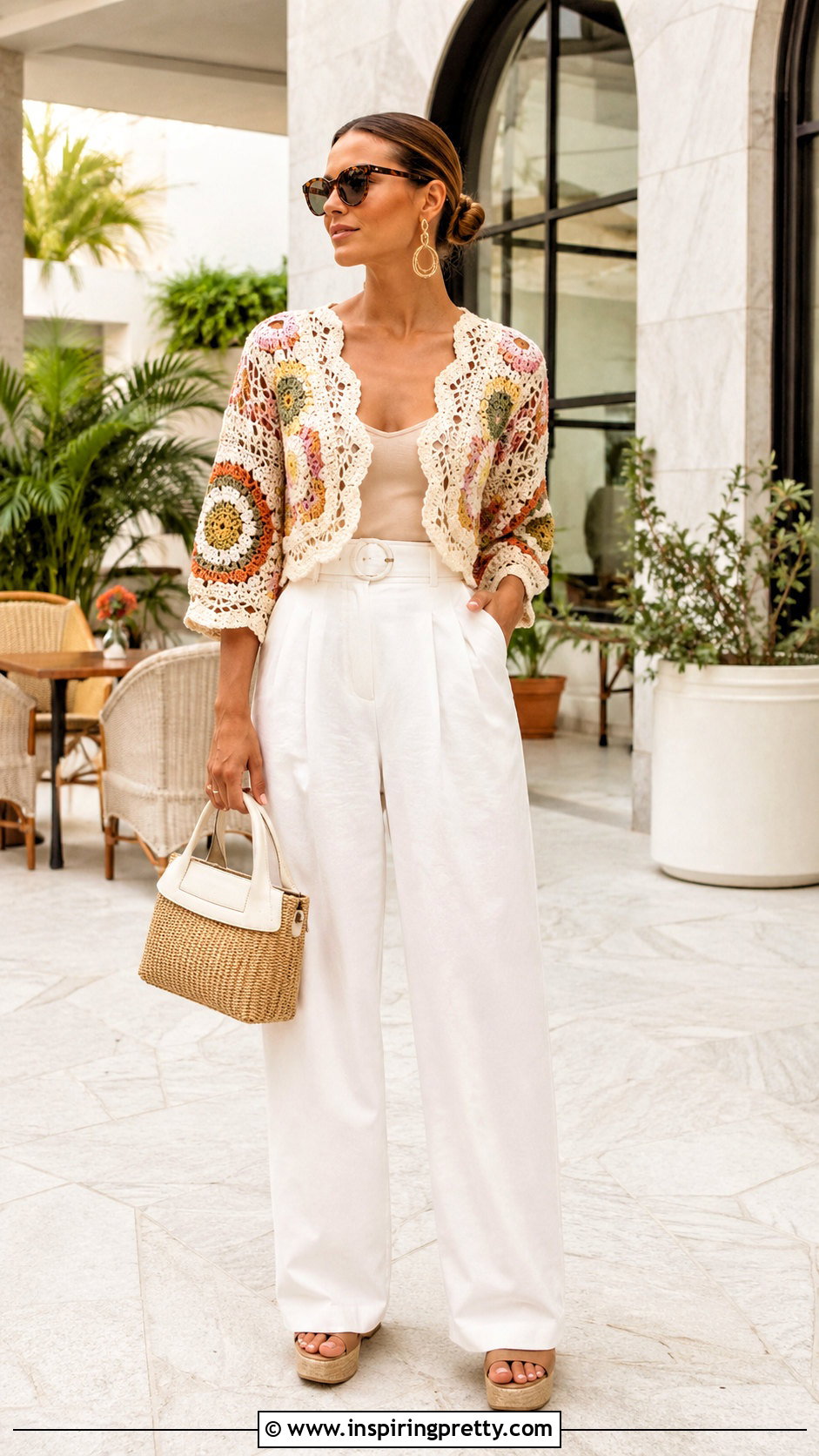 Zimmermann Crochet Top With White Wide Leg Pants - 20 zimmermann crochet top outfit ideas