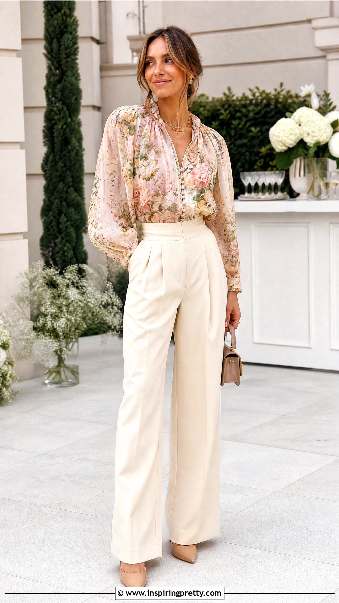 Zimmermann Floral Top With Wide Leg Trousers - 20 zimmermann floral top outfit ideas