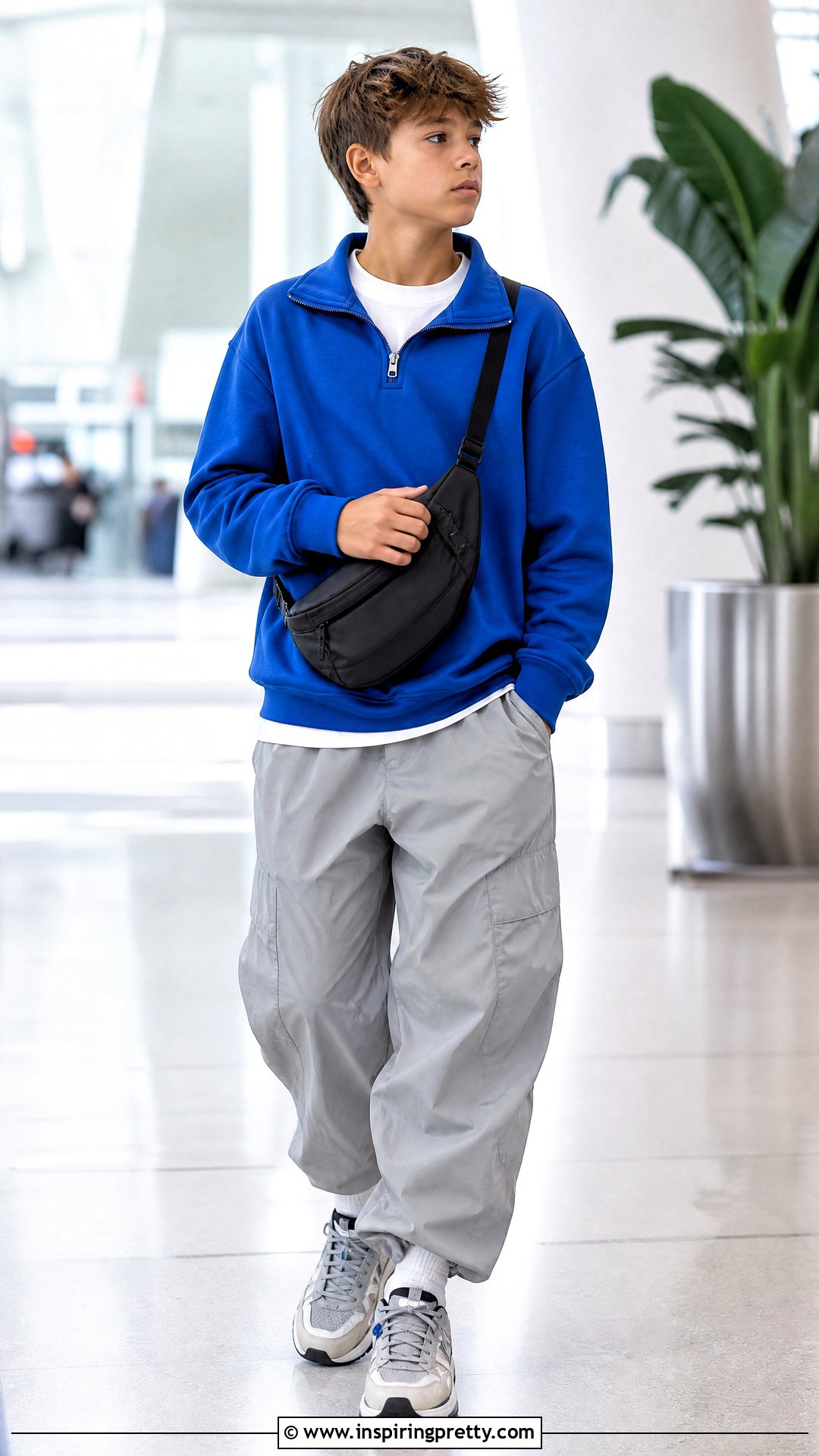 Zip Collar Sweatshirt With Parachute Pants - 50 latest kids top designs