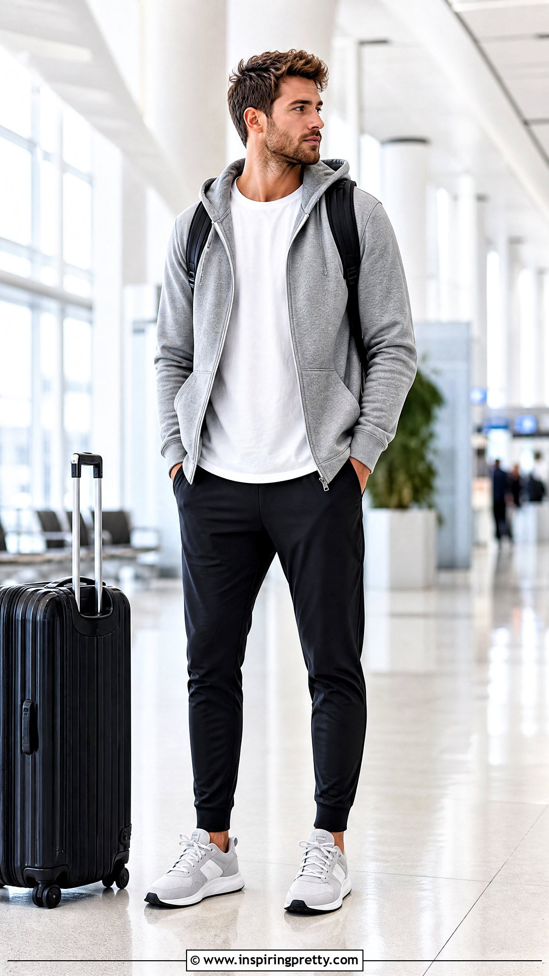 Zip Hoodie With T Shirt And Joggers - 50 mens tops outfit ideas