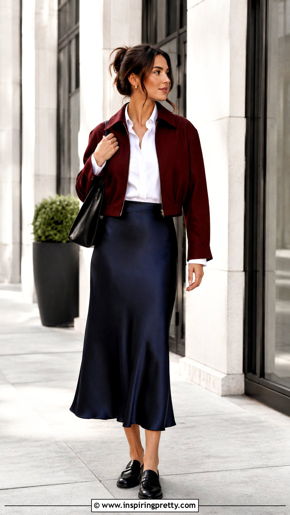 Zip Jacket Shirt And Slip Skirt Layering Outfit - 50 top layering ideas