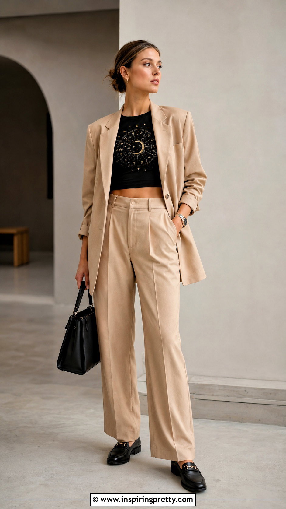 Zodiac Crop Top With Blazer And Trousers - 20 Zodiac Crop Top outfit ideas