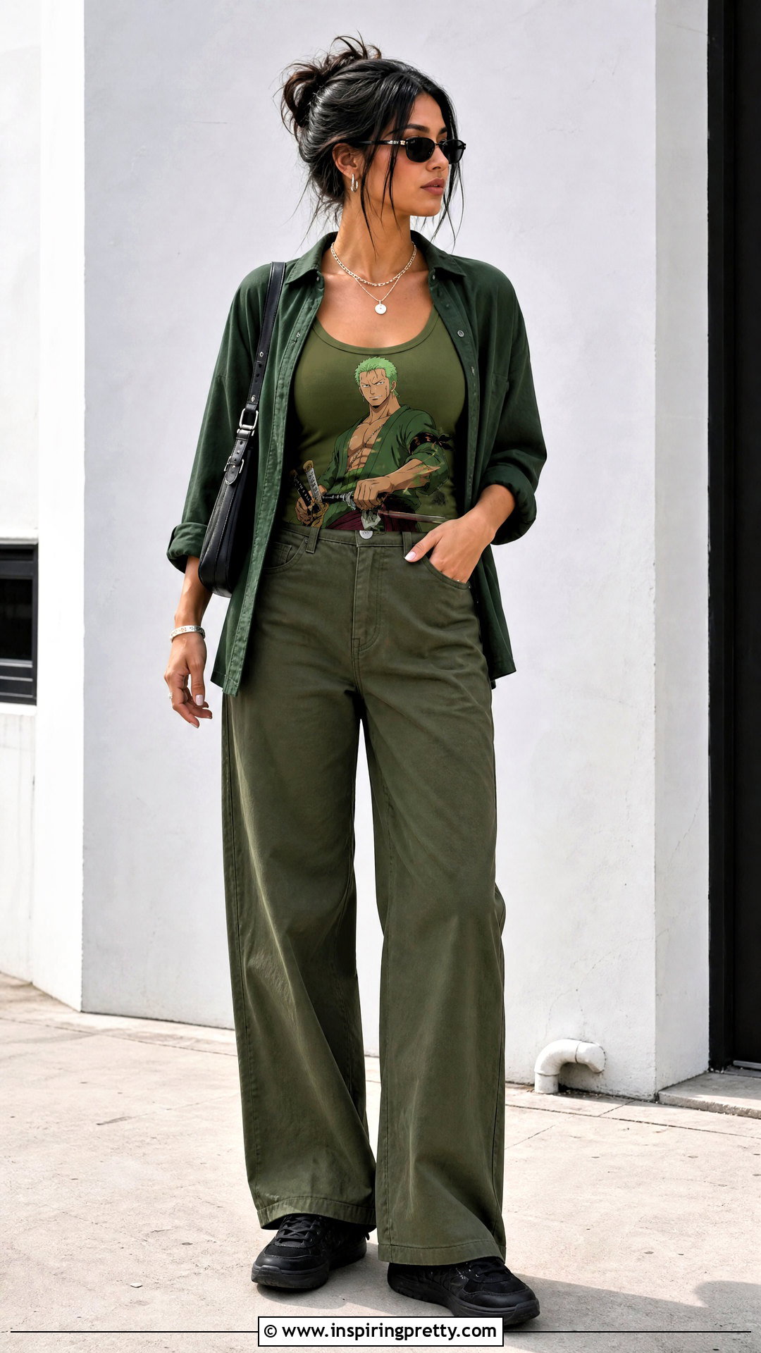 Zoro Tank Top With Green Monochrome Pieces - 25 zoro tank top outfit ideas