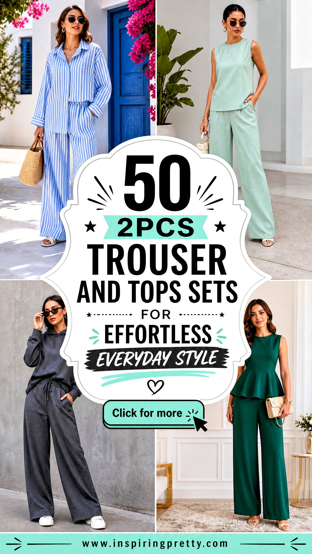 50 2pcs Trouser and Tops Sets for Effortless Everyday Style - 50 2pcs Trouser and Tops Sets for Effortless Everyday Style