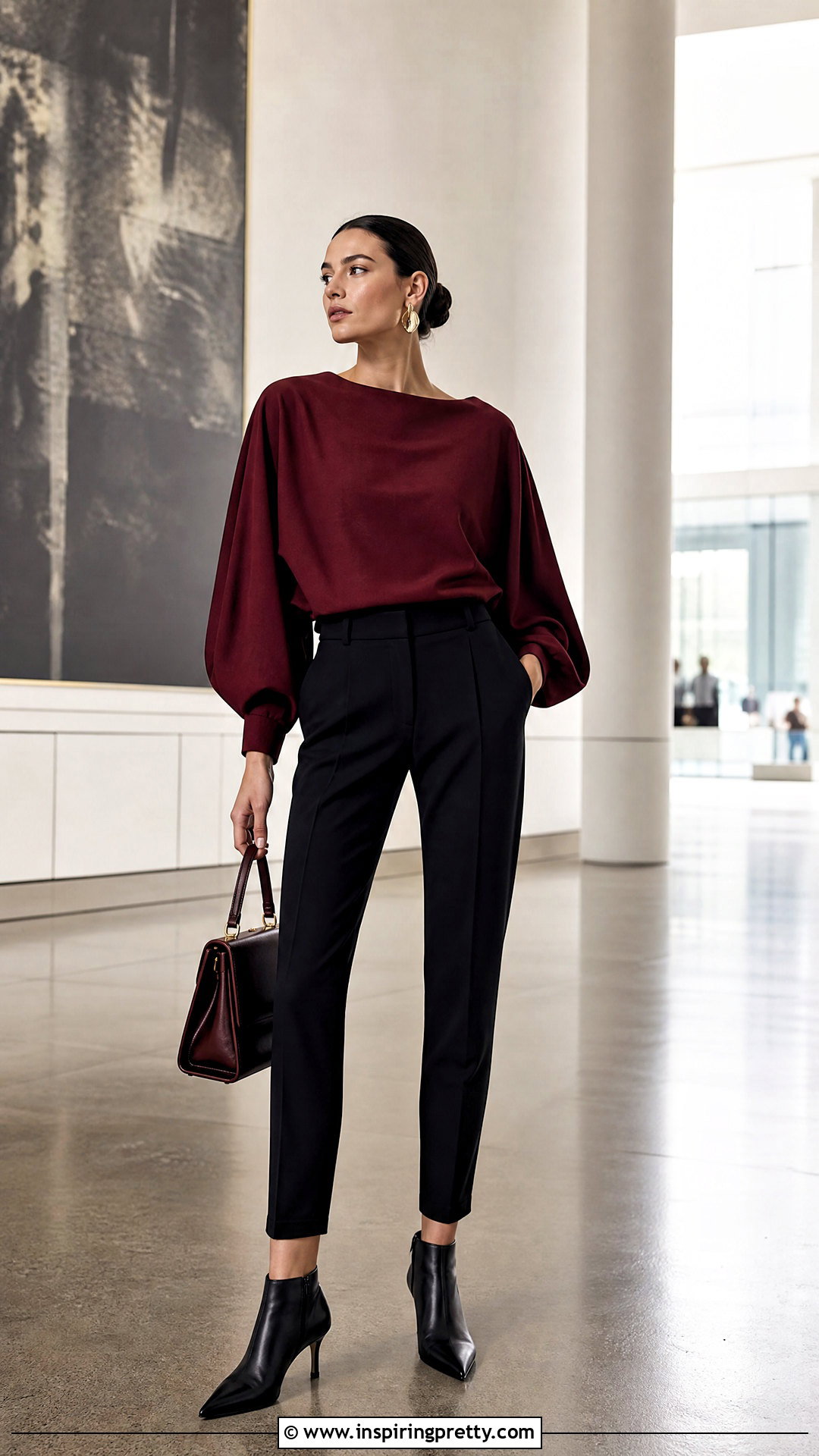 s Batwing Top With Slim Pants - 50 Vintage Tops For Women