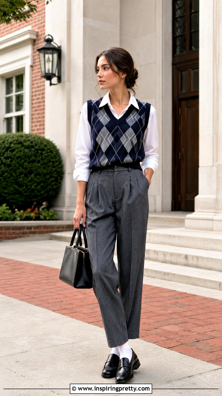 s Button Down Under Sweater Vest Outfit - 20 Layering Tops 90S