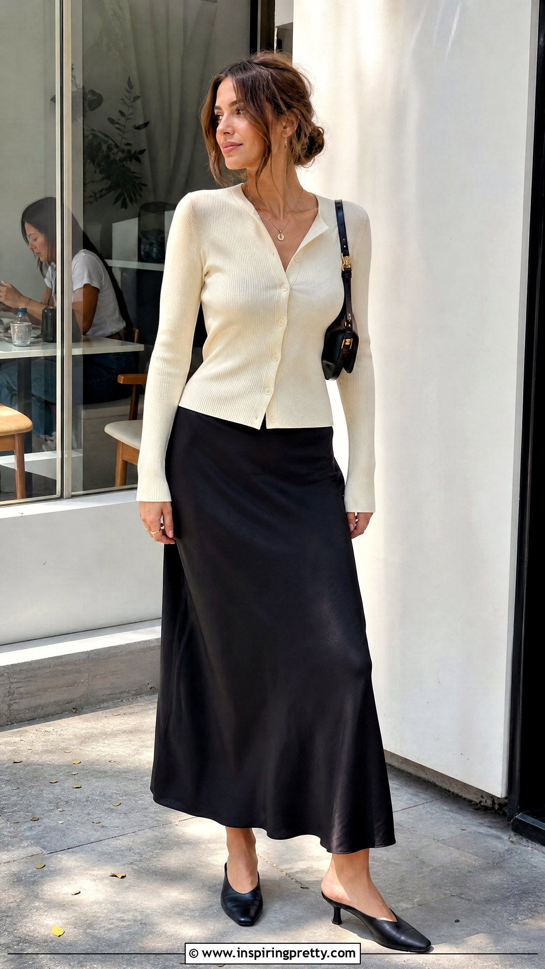 s Cardigan Top With Slip Skirt - 50 90s tops outfit ideas