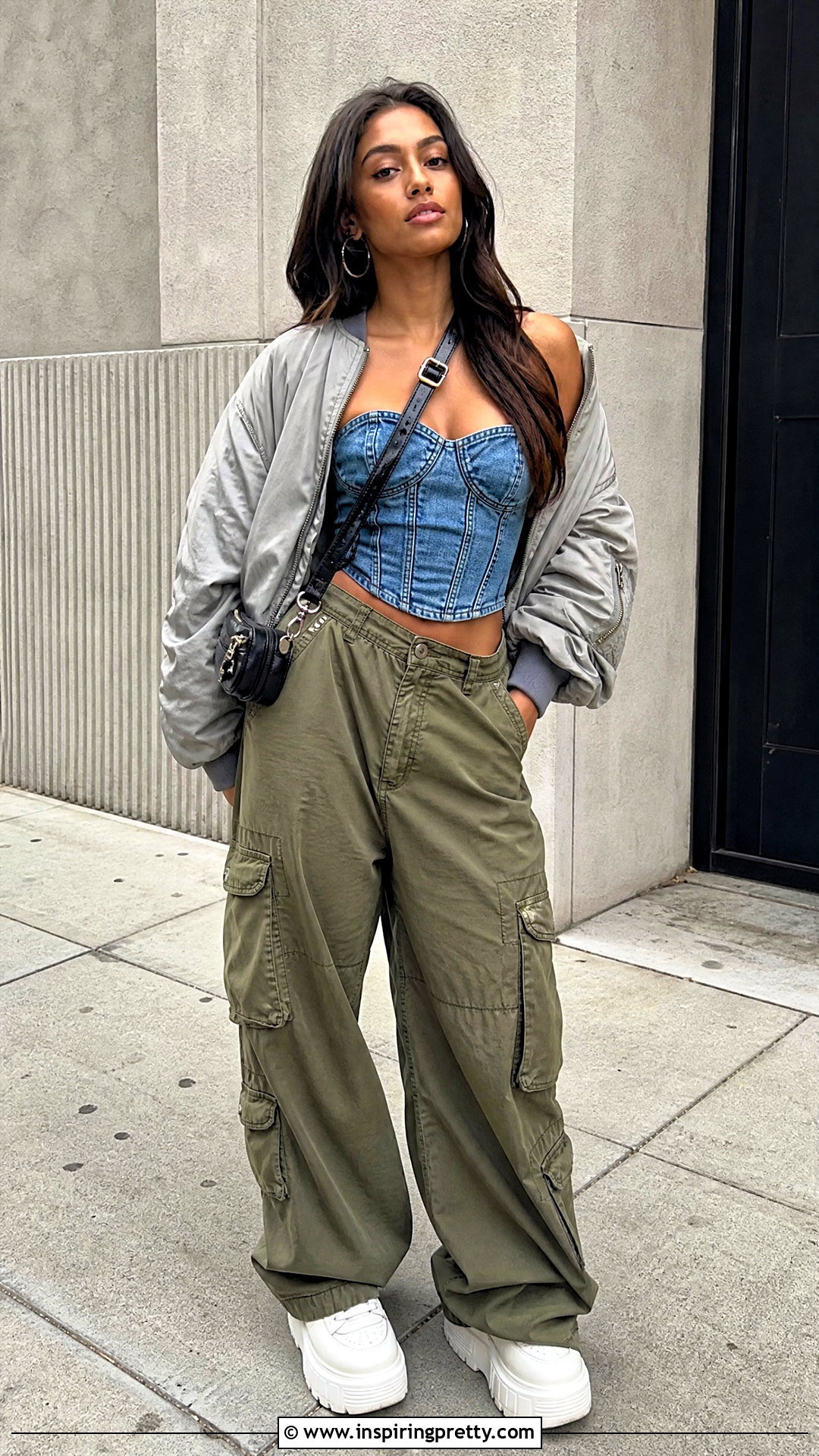 s Corset Top With Cargo Pants - 50 vintage tops 90s