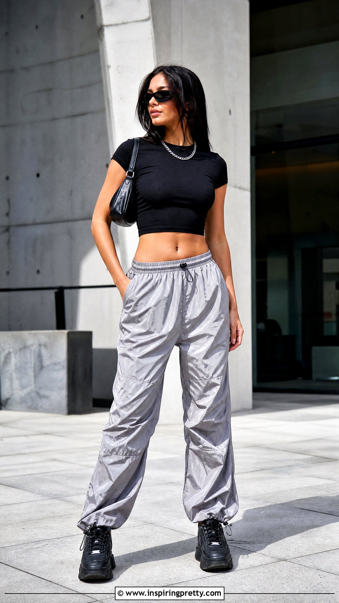 s Crop Top With Parachute Pants - 25 90s crop top fashion ideas