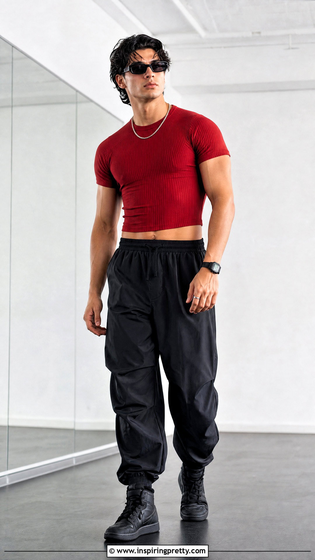s Crop Top With Parachute Pants - 20 80s crop top outfit men
