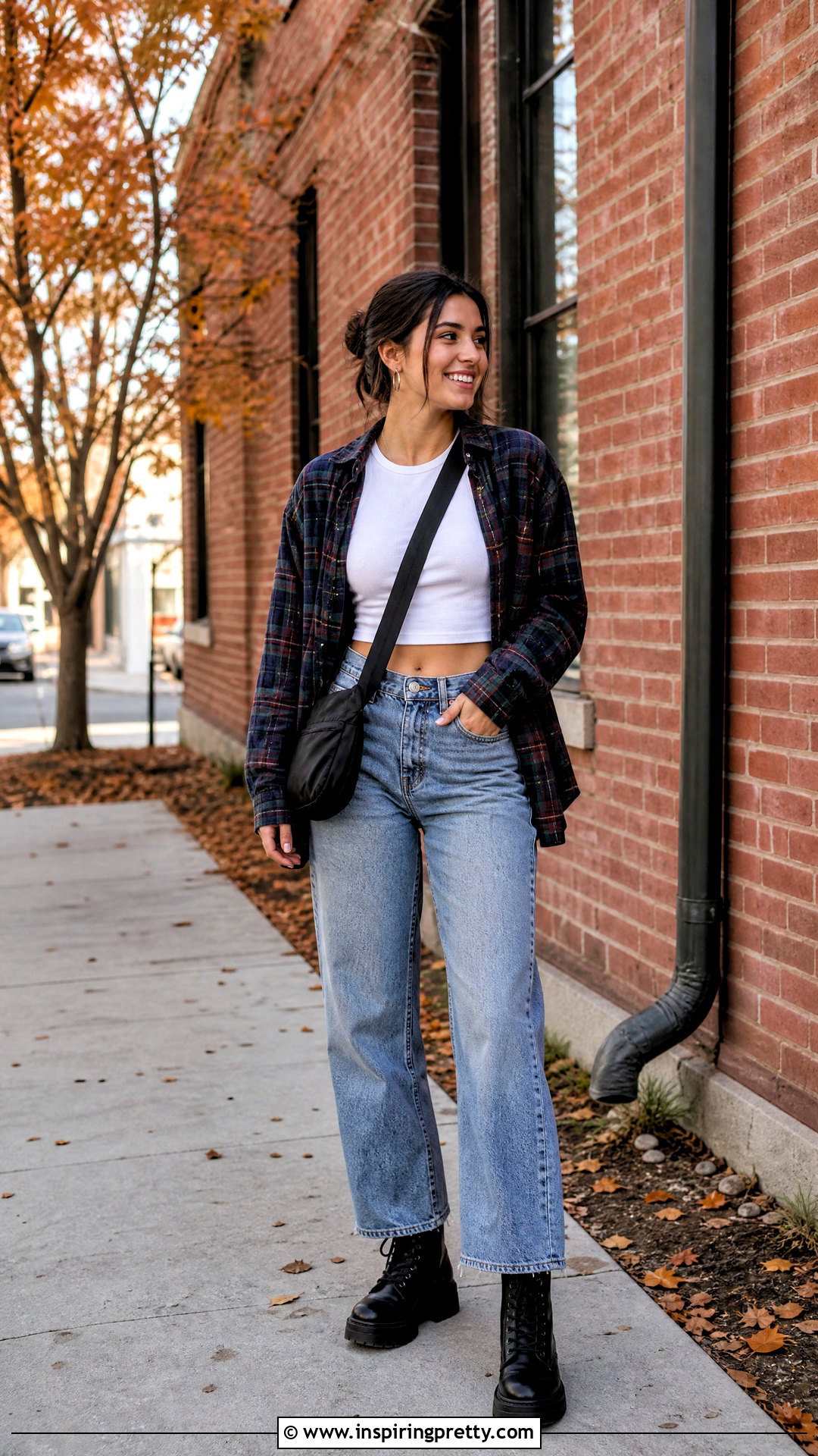 s Crop Top With Plaid Flannel And Jeans - 25 90s crop top fashion ideas